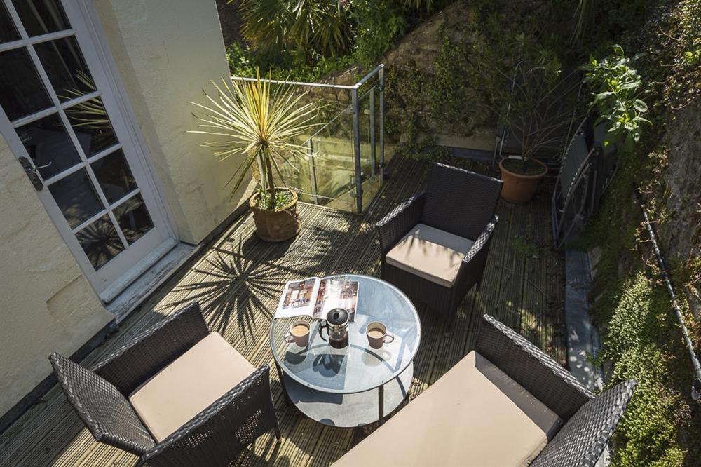 Furnished terrace can be accessed from the master bedroom or ground floor at 16 Courtenay Street in , Salcombe