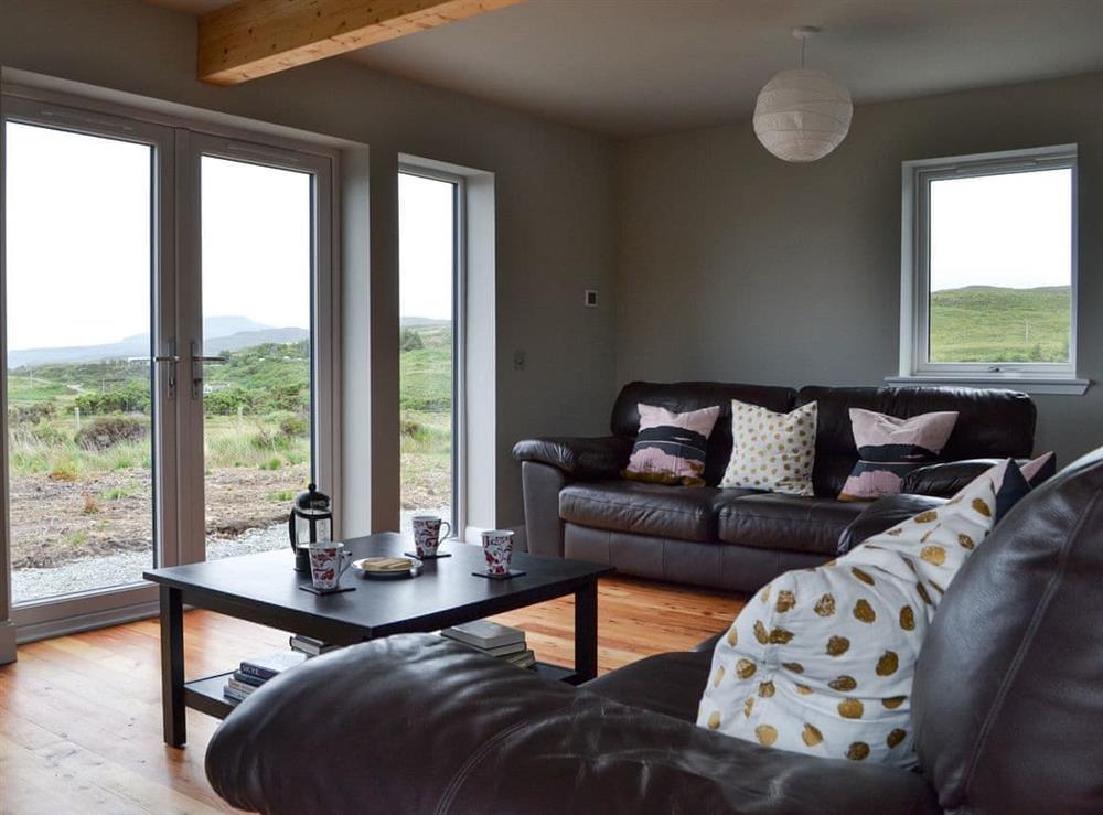 Living room with stunning views at 17a Husabost in Husabost, near Dunvegan, Isle Of Skye