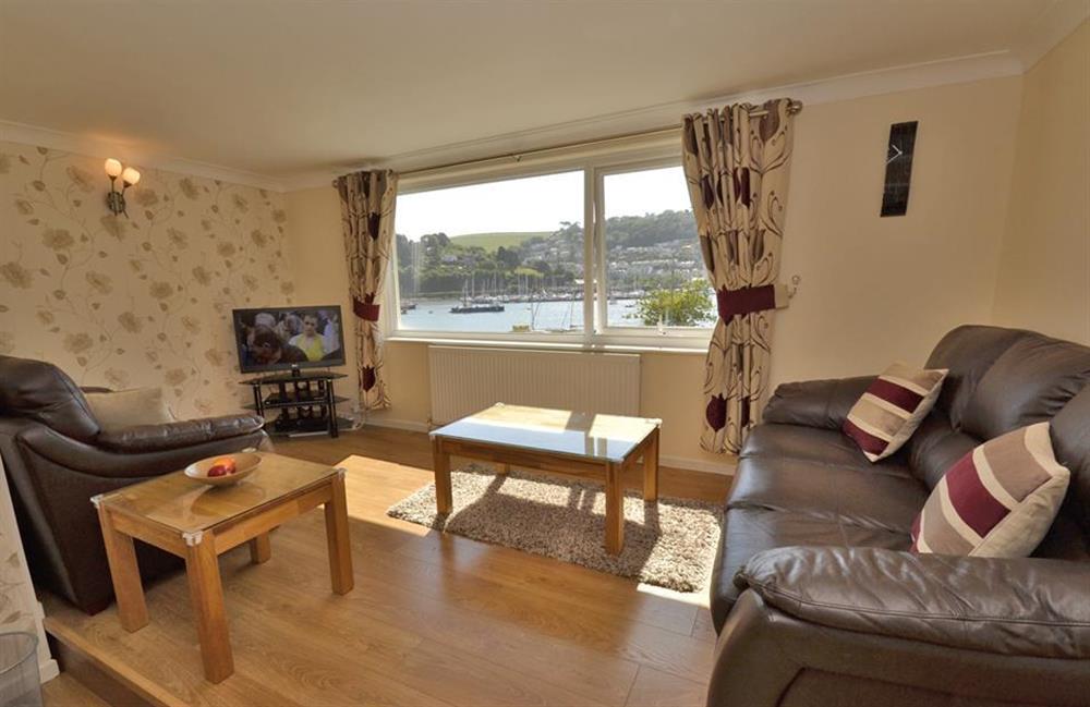 The lounge area which boasts superb estuary views at 1C Mayflower Court, Dartmouth