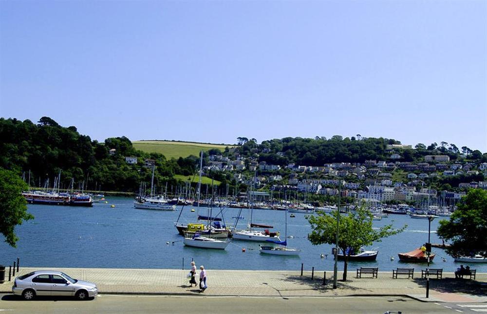 The stunning view over the River Dart which is enjoyed from the living room and master bedroom at 1C Mayflower Court, Dartmouth