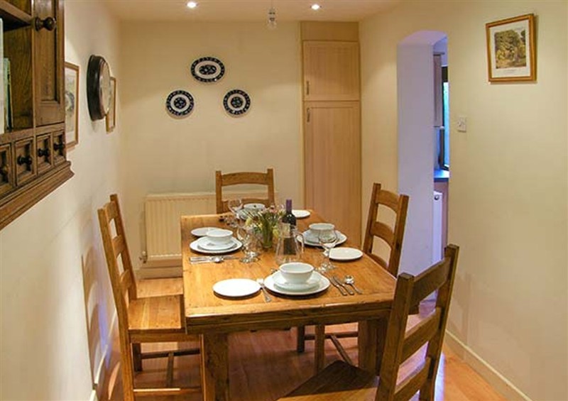 The dining area at 2 Aqueduct Cottages, Chirk Bank near Chirk