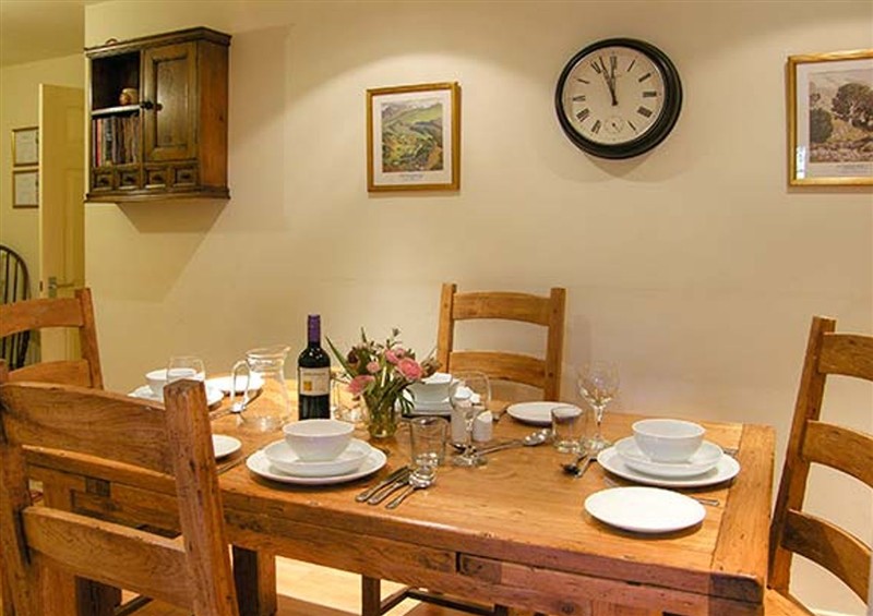 The dining room at 2 Aqueduct Cottages, Chirk Bank near Chirk