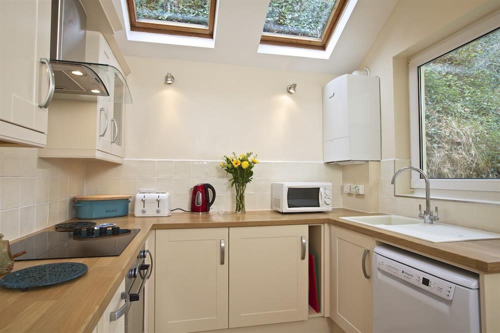 Newly refurbished kitchen at 2 Channel View in Bennett Road, Salcombe