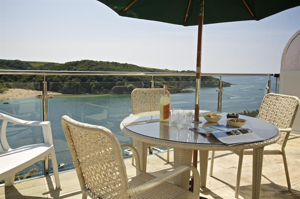 Terrace with stunning panoramic views over estuary (photo 2) at 2 Channel View in Bennett Road, Salcombe