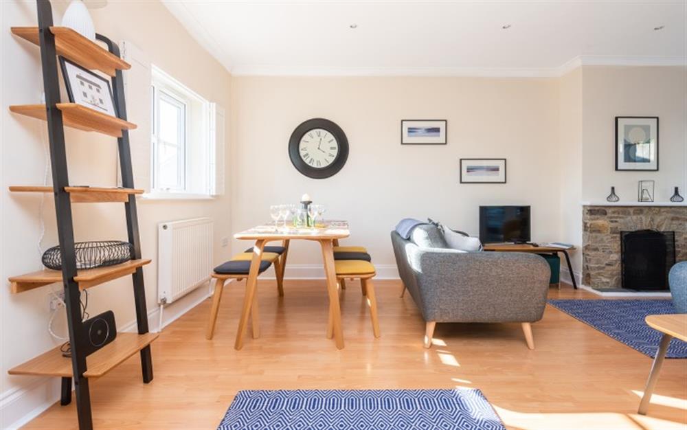 Bright open-plan dining area and sitting room at 2 Chapel Street in Blackawton