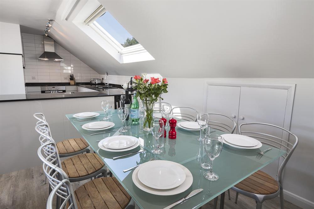 Dining area at 2 Churchill House in Market Street, Salcombe