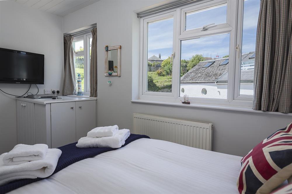 The fourth bedroom has a double bed and TV/DVD (photo 2) at 2 Churchill House in Market Street, Salcombe