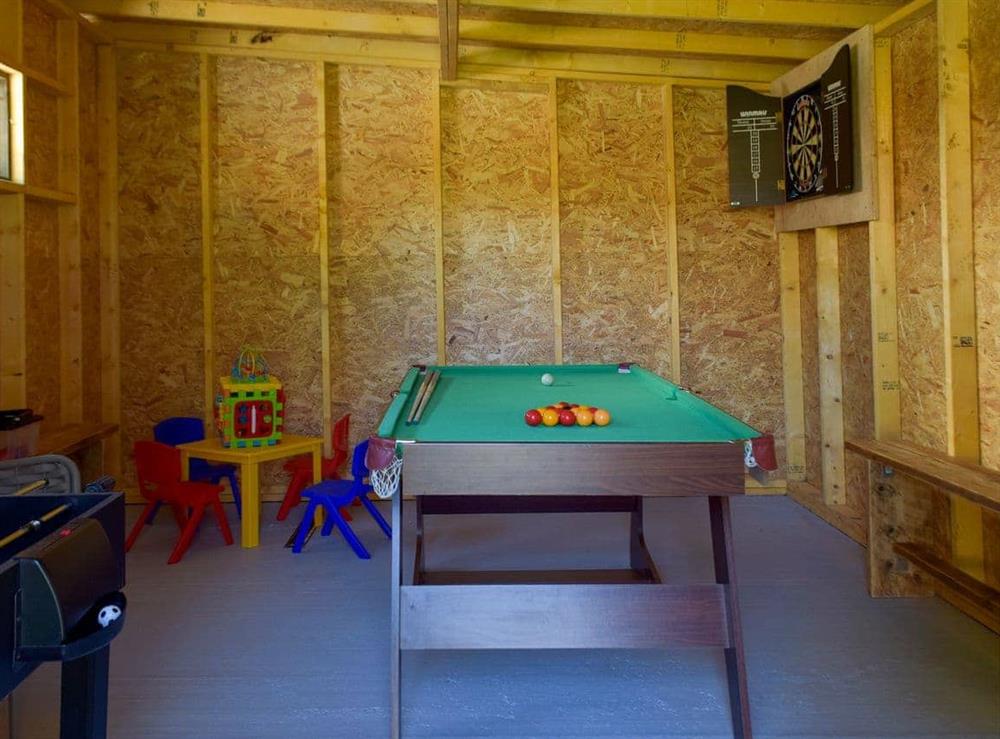 Games room at 2 Cilwendeg Lodge in Newchapel, near Boncath, Dyfed