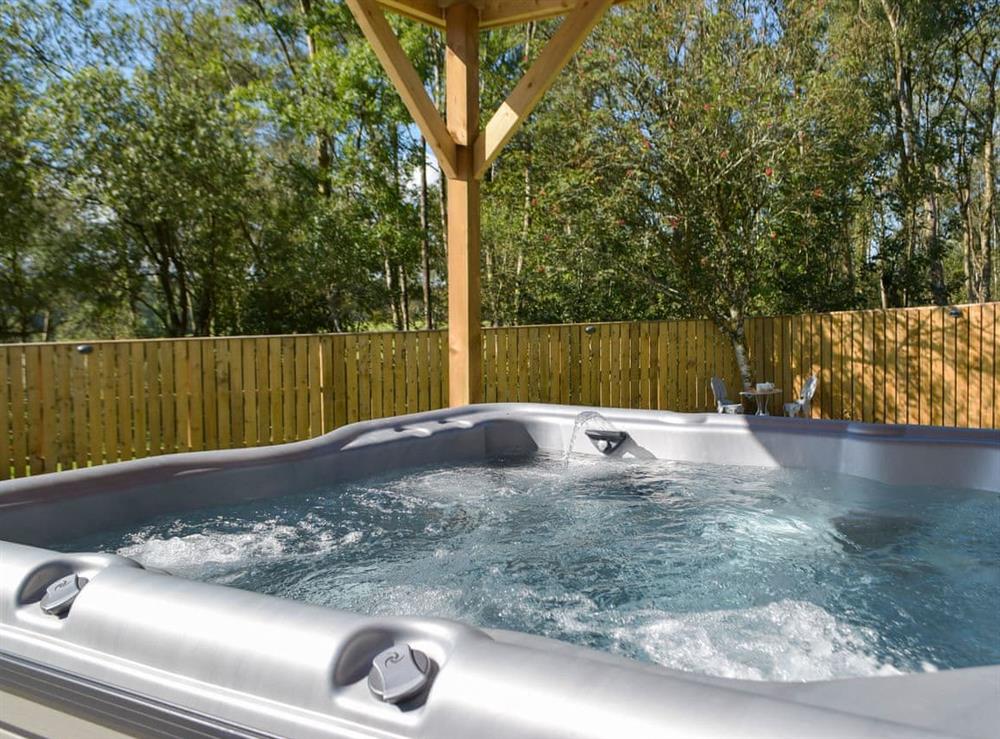 Hot tub at 2 Cilwendeg Lodge in Newchapel, near Boncath, Dyfed