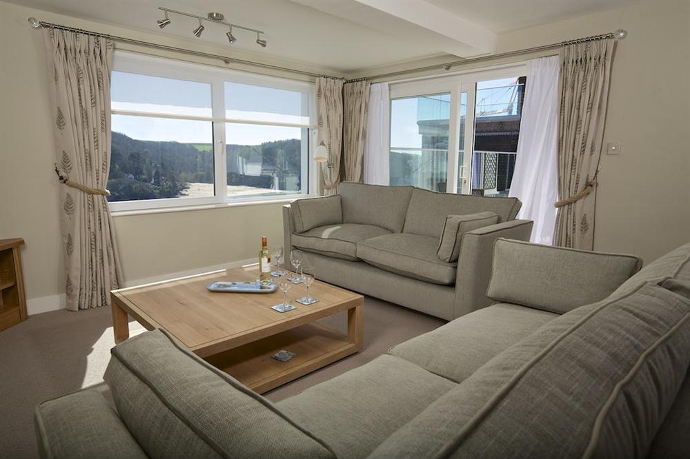 Large open-plan living and dining room with views across the harbour at 2 Hamstone Court in , Salcombe