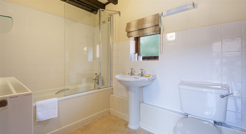 The light, airy bathroom at 2 Horsey Barns in Horsey, Norfolk