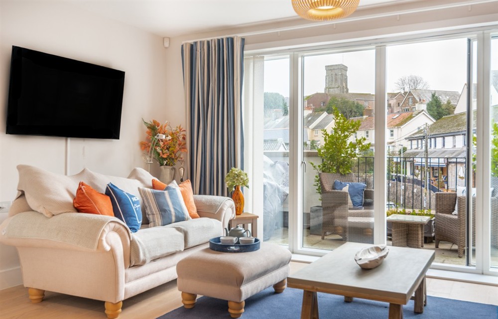 Enjoy the living room at 2 Island Place (Harbour Lights) in Salcombe
