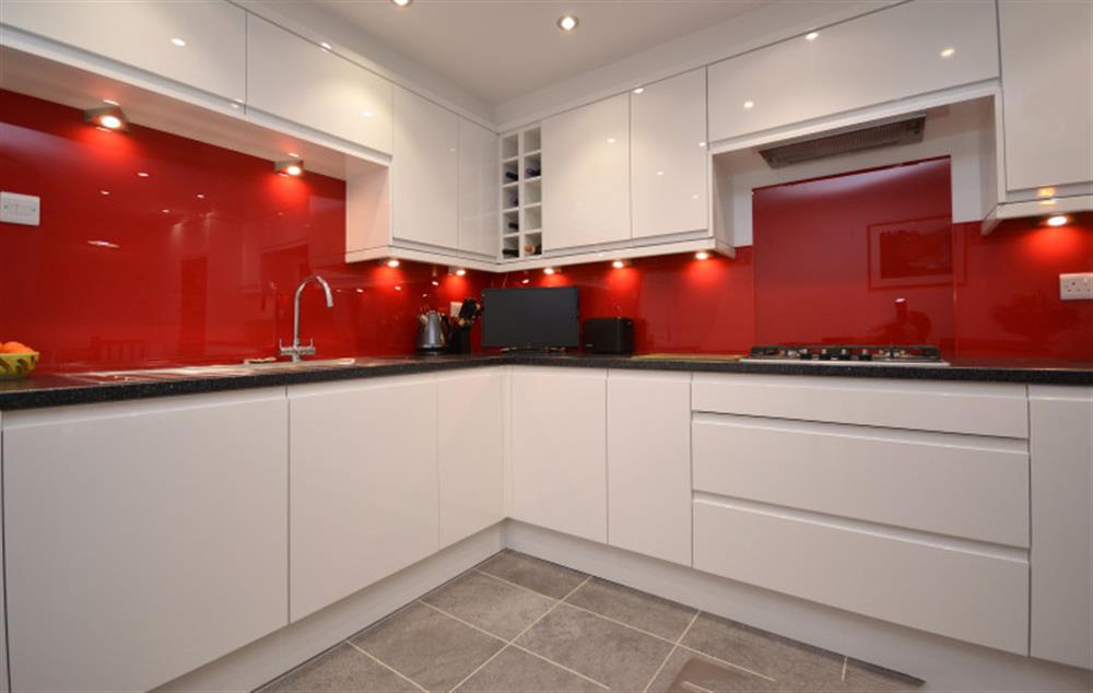 The contemporary kitchen. at 2 North Castle Mews in Totnes