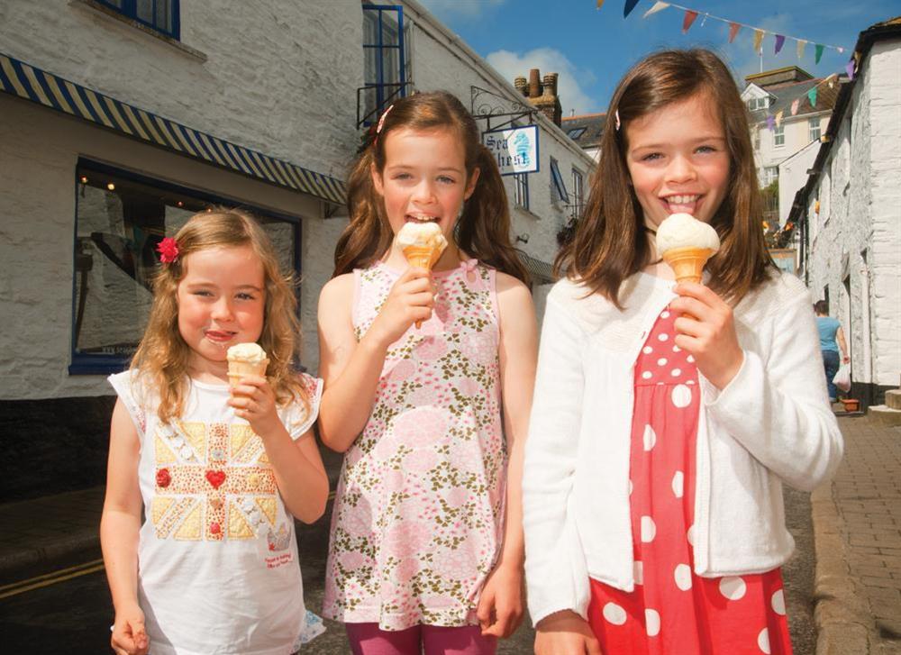 Enjoying Salcome Dairy Ice Cream at 2 North Crest House in Allenhayes Road, Salcombe