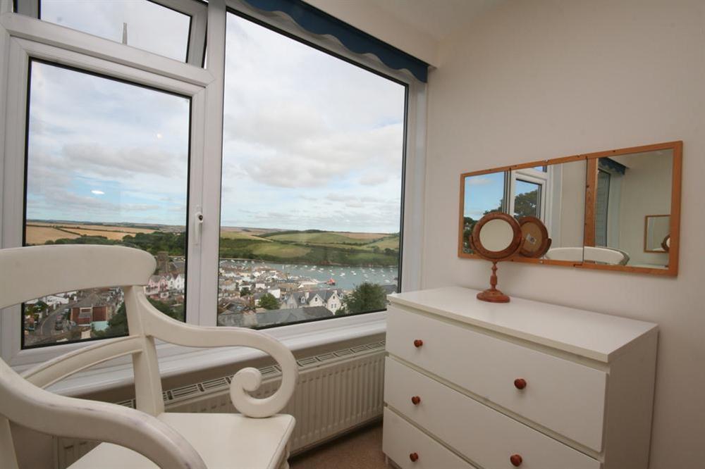 Master bedroom with lovely views over Salcombe at 2 North Crest House in Allenhayes Road, Salcombe