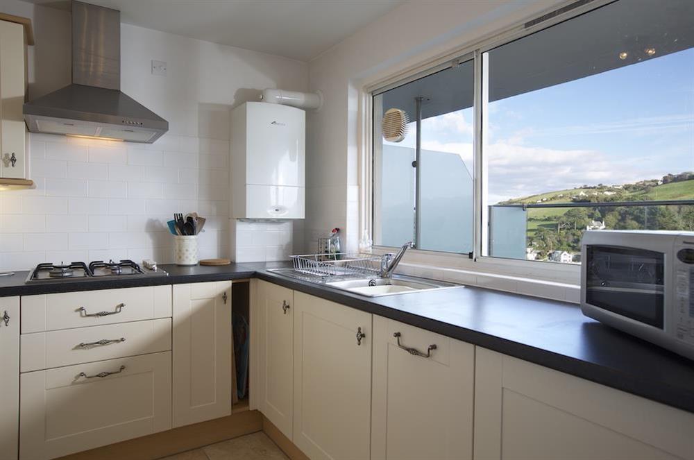 Modern kitchen with views across the estuary at 2 Poundstone Court in , Salcombe