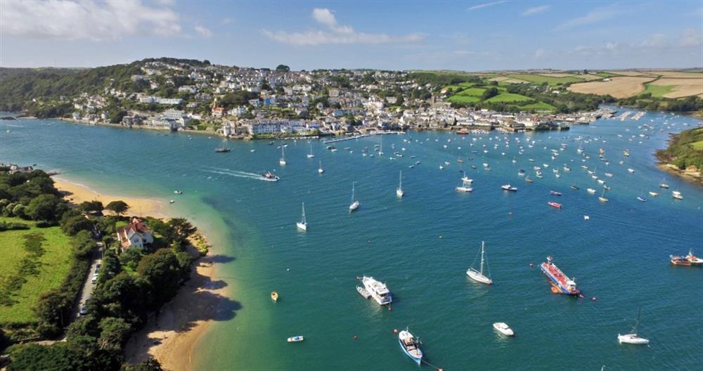 Salcombe and Kingsbridge estuary with the beaches of East Portlemouth seen at 2 Prospect House in Hallsands