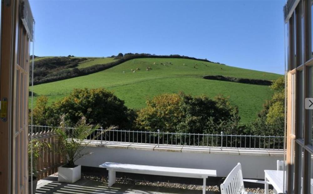 Stunning country views to the rear of the property at 2 Prospect House in Hallsands
