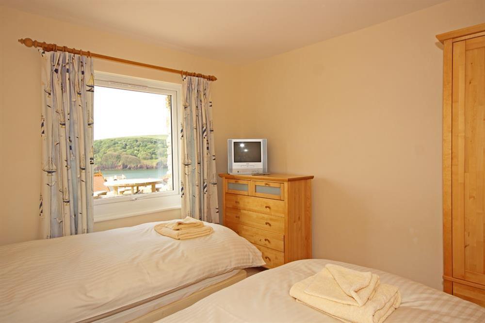 Twin bedroom with sea views at 2 Sea Gardens in Hope Cove, Nr Kingsbridge