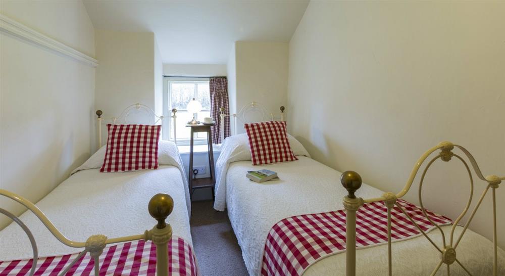 The twin bedroom at 2 Siloam Cottage in Conwy, North Wales
