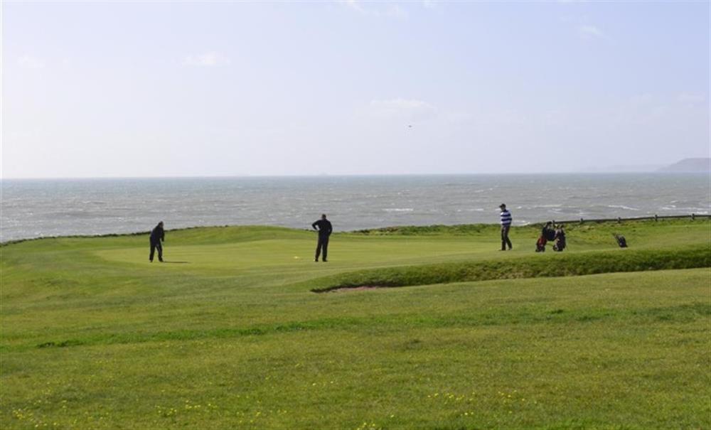 Enjoy a round of golf at Thurlestone Golf course - what a view! at 2 Thurlestone Beach Apartments in Thurlestone