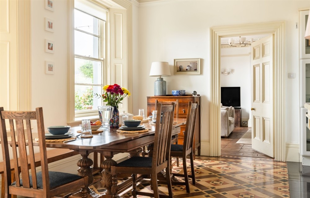 The dining area at 2 Thurlestone Court in Dartmouth