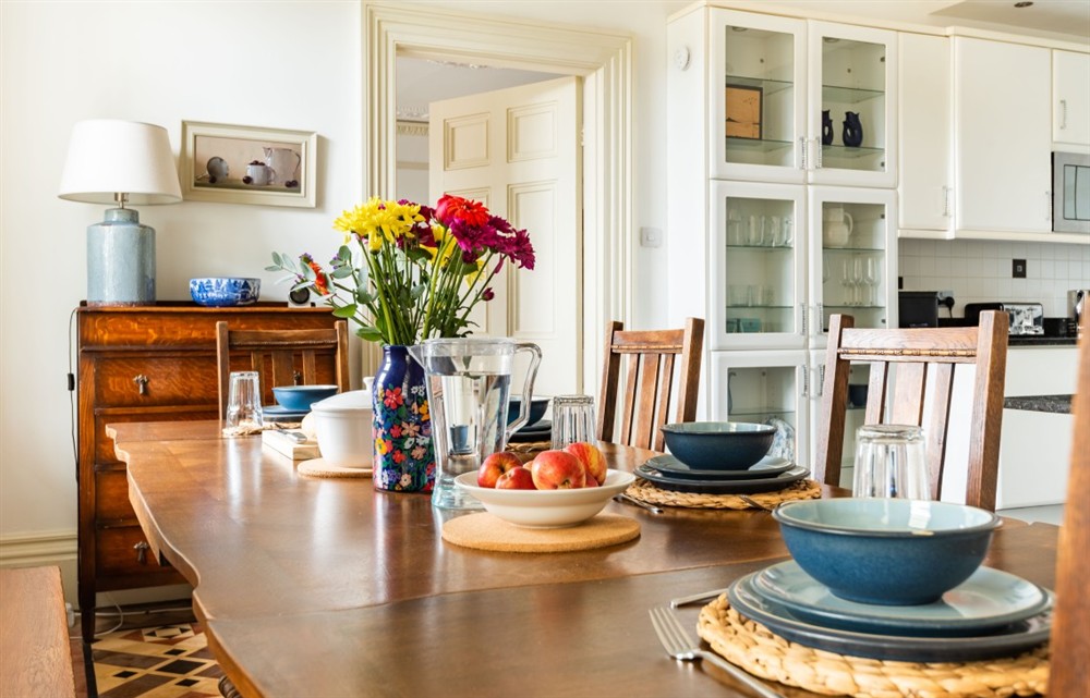 The dining room at 2 Thurlestone Court in Dartmouth