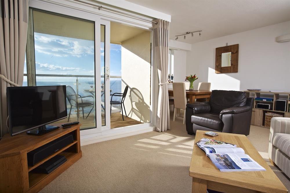 Superb sea views from the sitting room at Seaspray at 2 Thurlestone Rock Mews in , Thurlestone Sands