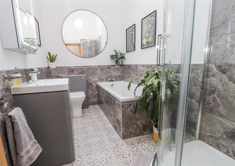 This is the bathroom at 2 Trem Y Mor, Llanfwrog near Llanfachraeth