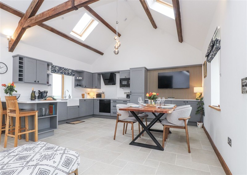 This is the kitchen at 2 Trem Y Mor, Llanfwrog near Llanfachraeth