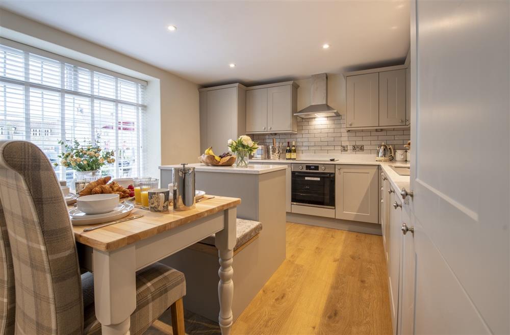 The spacious open-plan kitchen and dining area at 2 West End,  Northallerton