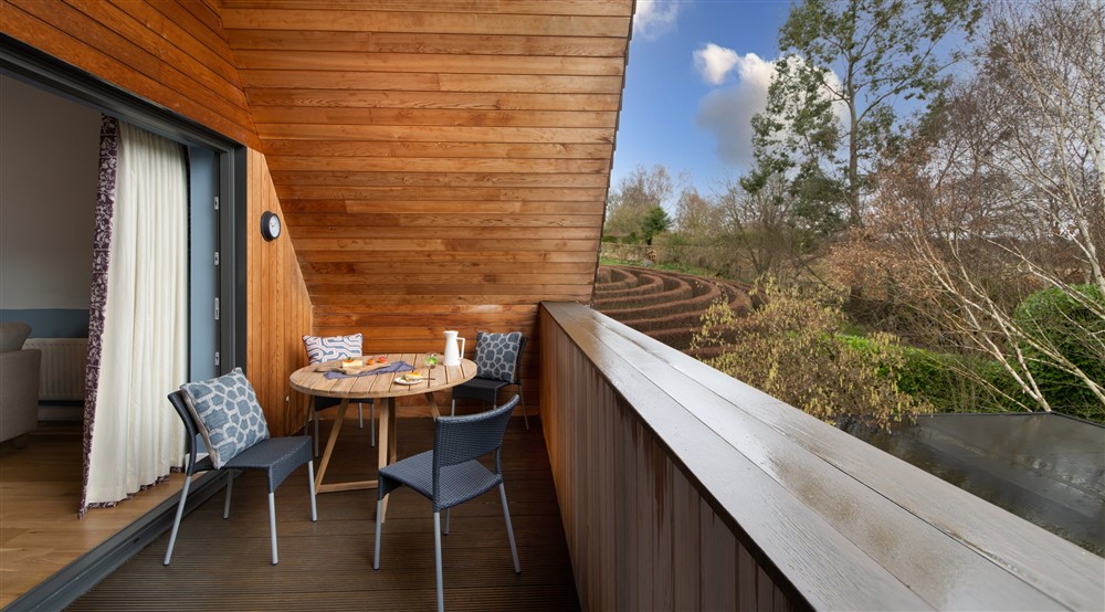 The balcony seating area at 20 Ogleforth in York, North Yorkshire