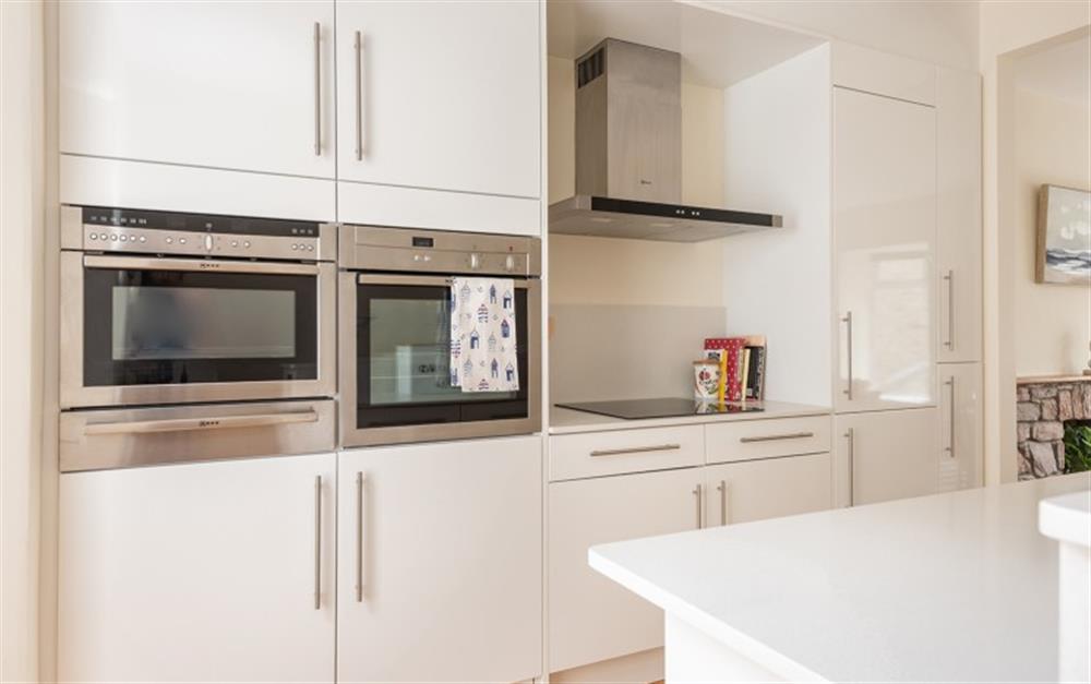 Kitchen showing eye level double oven at 22 Courtenay Street in Salcombe