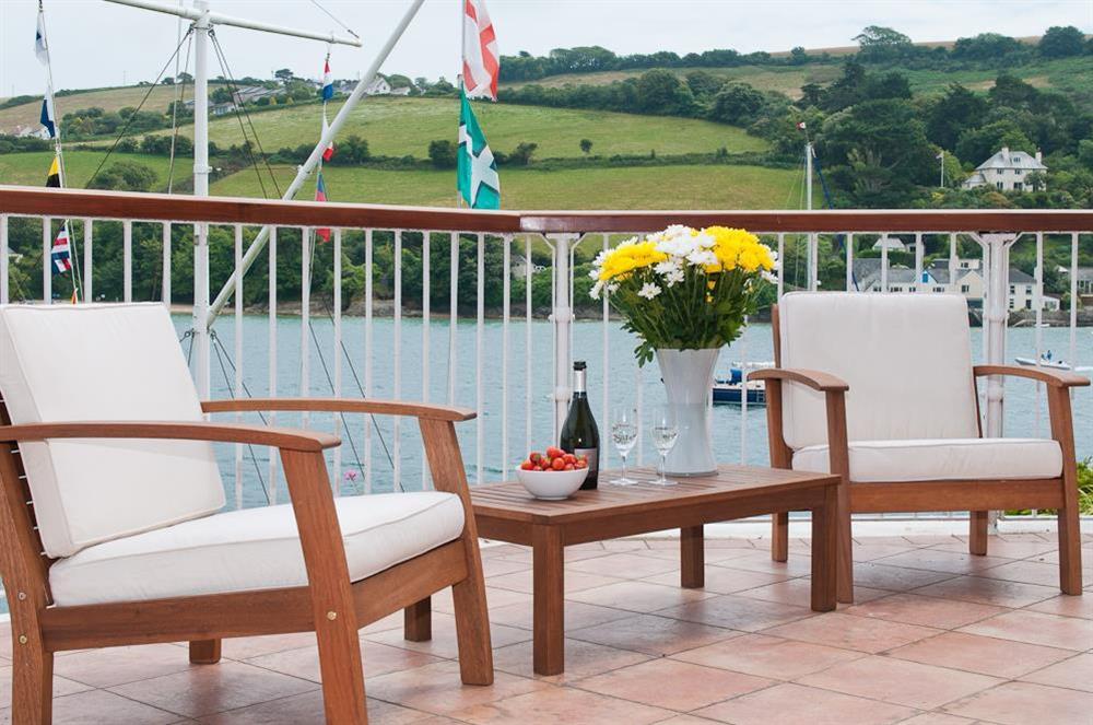 Enjoy views over the harbour from the balcony at 22 The Salcombe in , Salcombe