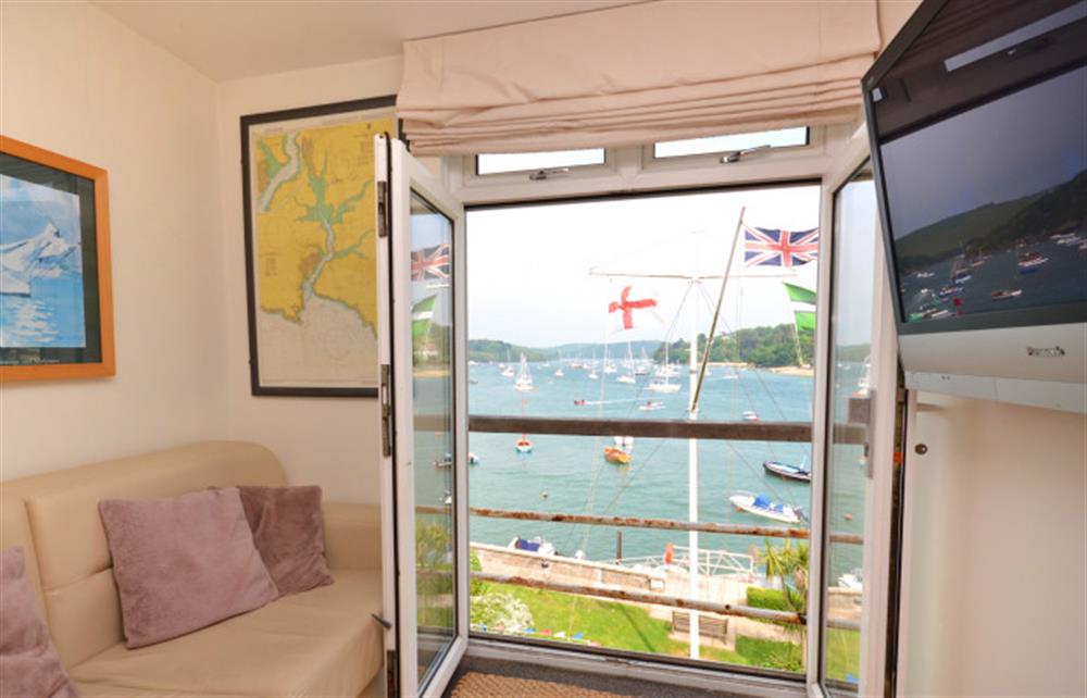 The seating area and Juliet balcony at 24 The Salcombe, Salcombe