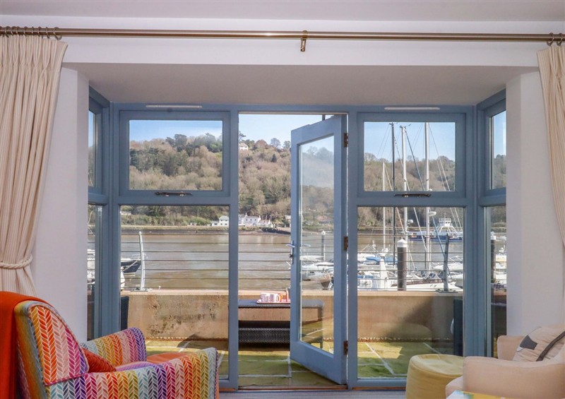 Relax in the living area at 26 Dart Marina, Dartmouth