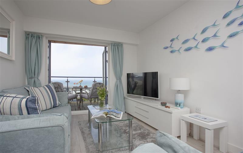 Relax in the living area at 26 Ocean 1, Cornwall