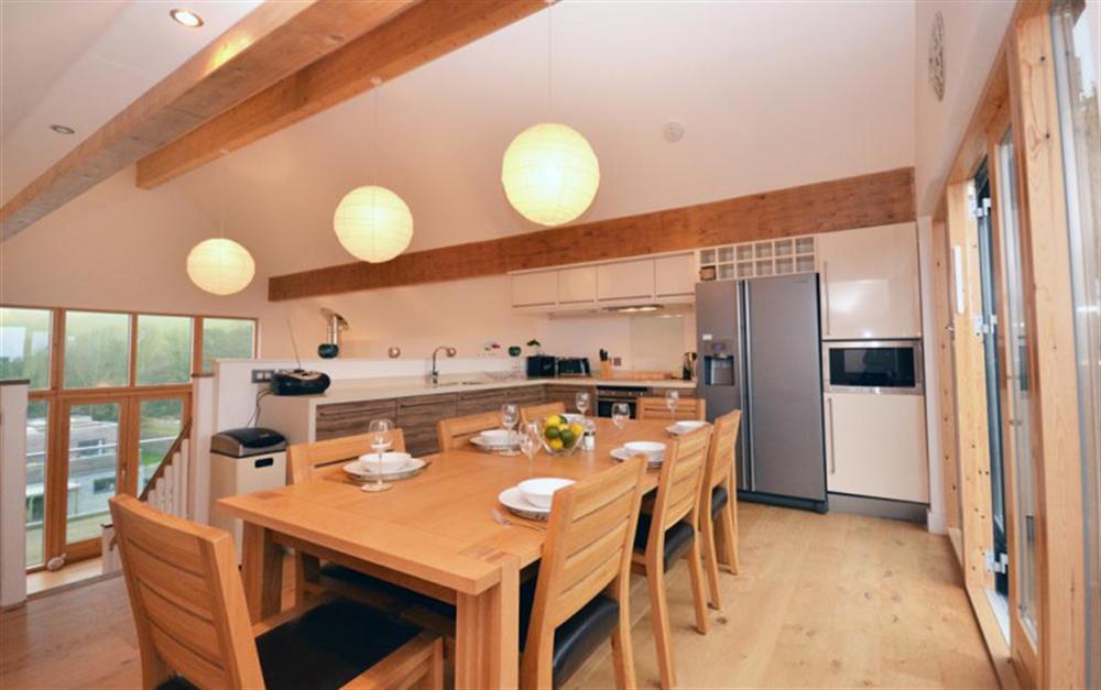 The kitchen and dining area again at 27 Talland in Talland Bay