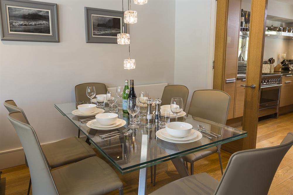 Glass dining table seating up to 6 guests at 28 Dart Marina in , Dart Marina