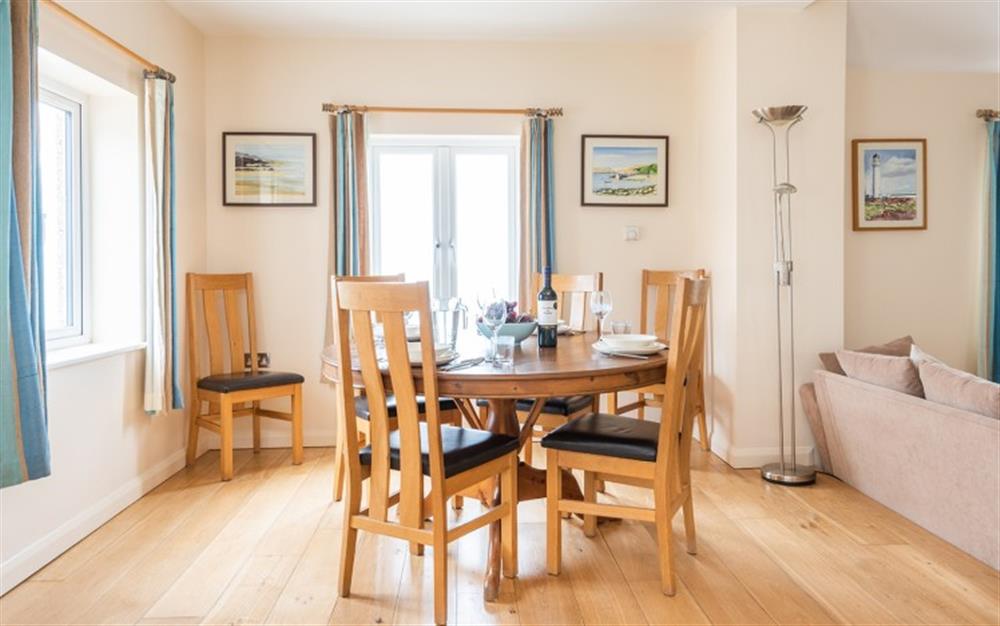 The dining area with views of the sea. at 29 Beesands in Beesands