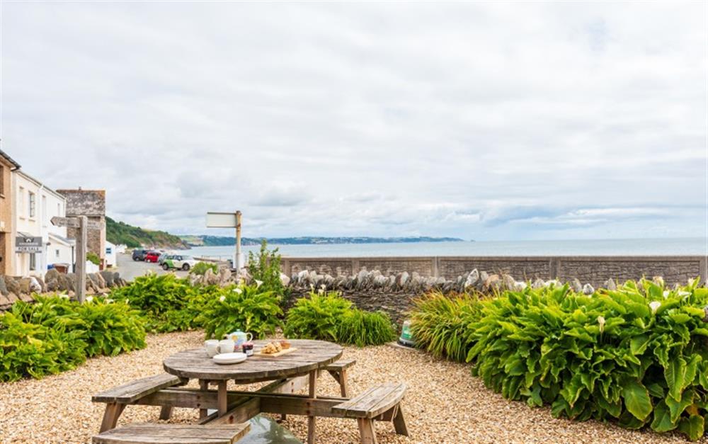 The outside space, with views over the beach.  at 29 Beesands in Beesands