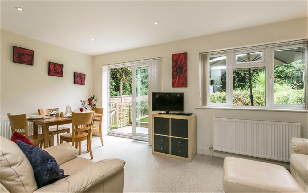 The open living area with view to garden at 3 Allington Square in Bridport