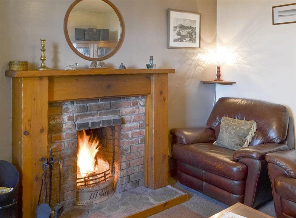Welcoming living room with open fire at 3 Breckery in Staffin, Isle of Skye, Great Britain