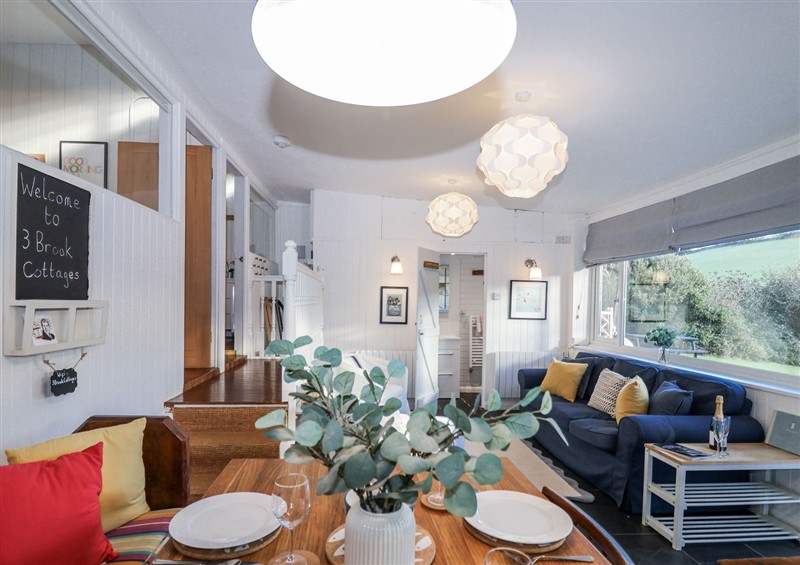 The living area at 3 Brook Cottages, Hope Cove