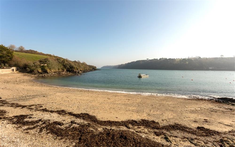 The master bedroom has lovely river views. at 3 Coastguard Cottage, River View in Helford Passage