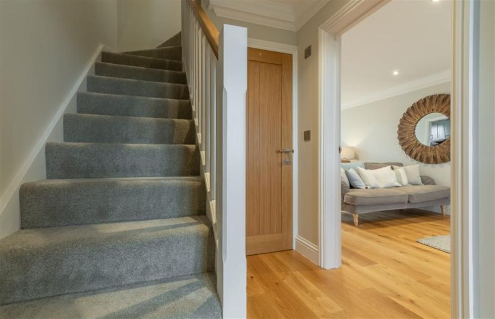 Ground floor: Stairs to the first floor at 3 Knights  Cottages, Thornham near Hunstanton