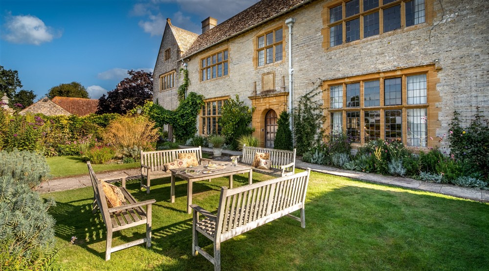 The exterior of Lytes Cary, Somerset at 3 Lytes Cottage in Somerton, Somerset