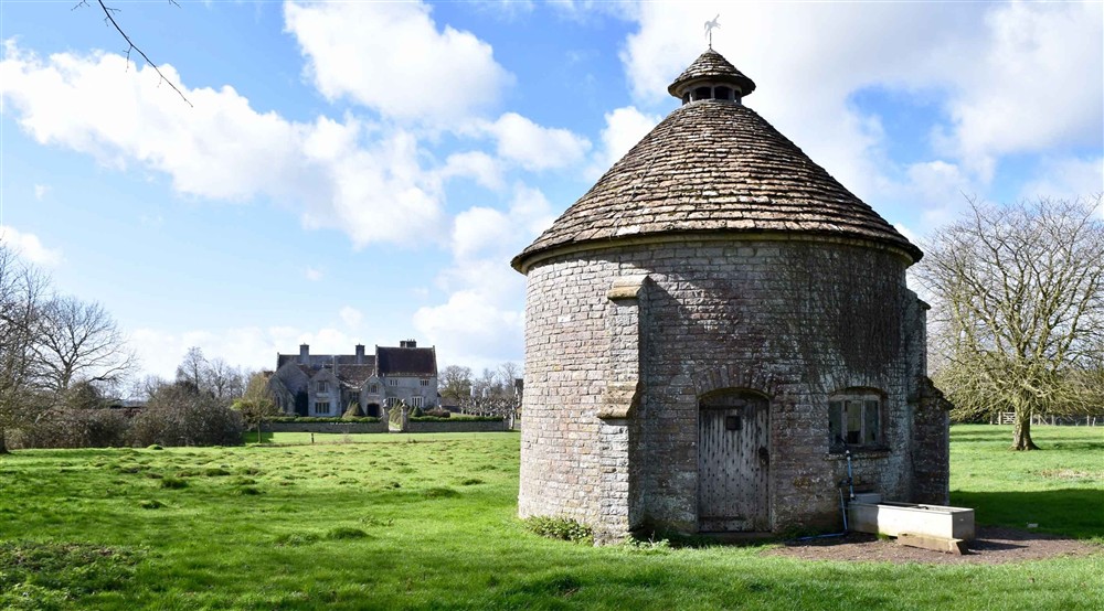 The round dovecote at 3 Lytes Cottage in Somerton, Somerset