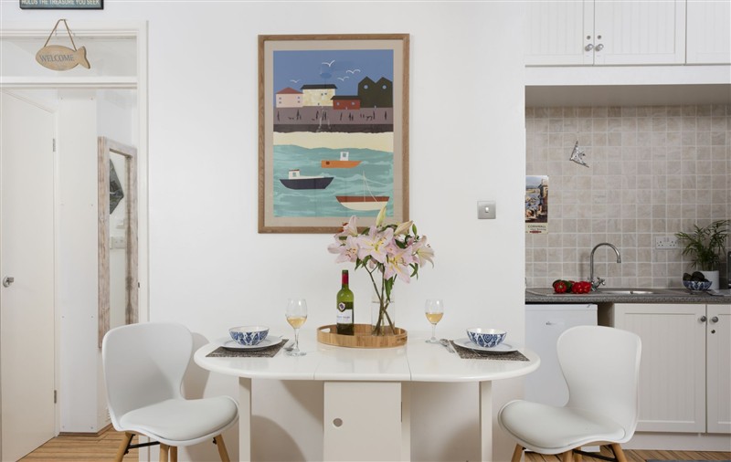 The dining room at 3 Pentowan Court, Cornwall