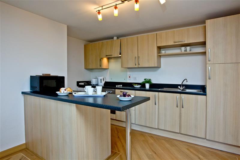 The kitchen at 3 Red Rock Apartments, Dawlish Warren, Devon